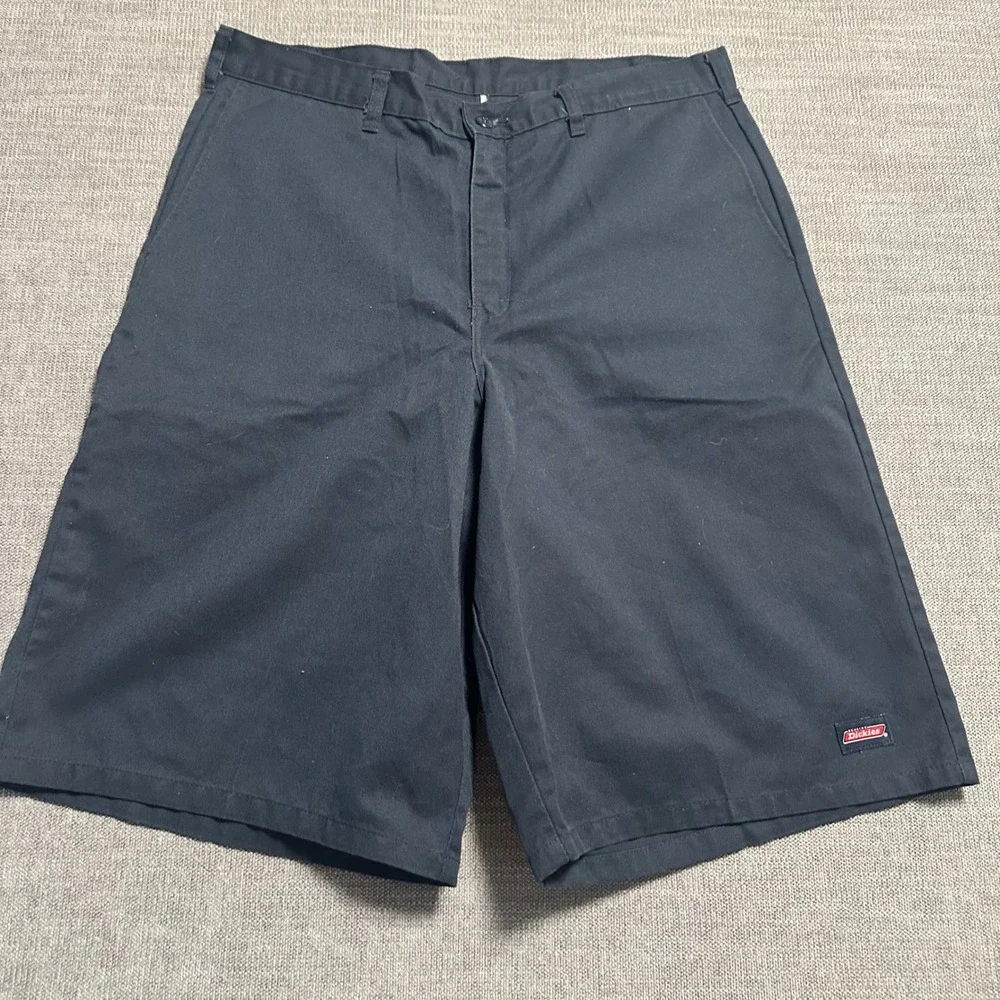 Genuine Dickies Work Shorts Mens 36 Navy Flat Front Utility